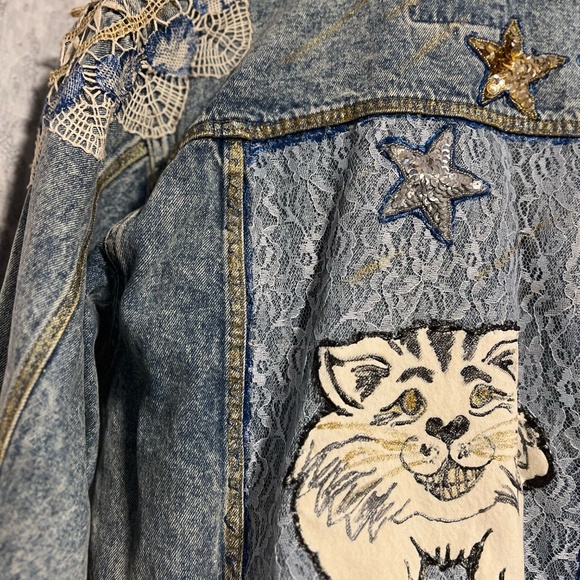 London Fog Embellished Jean Jacket – Vintage Style – L - Picture 5 of 6